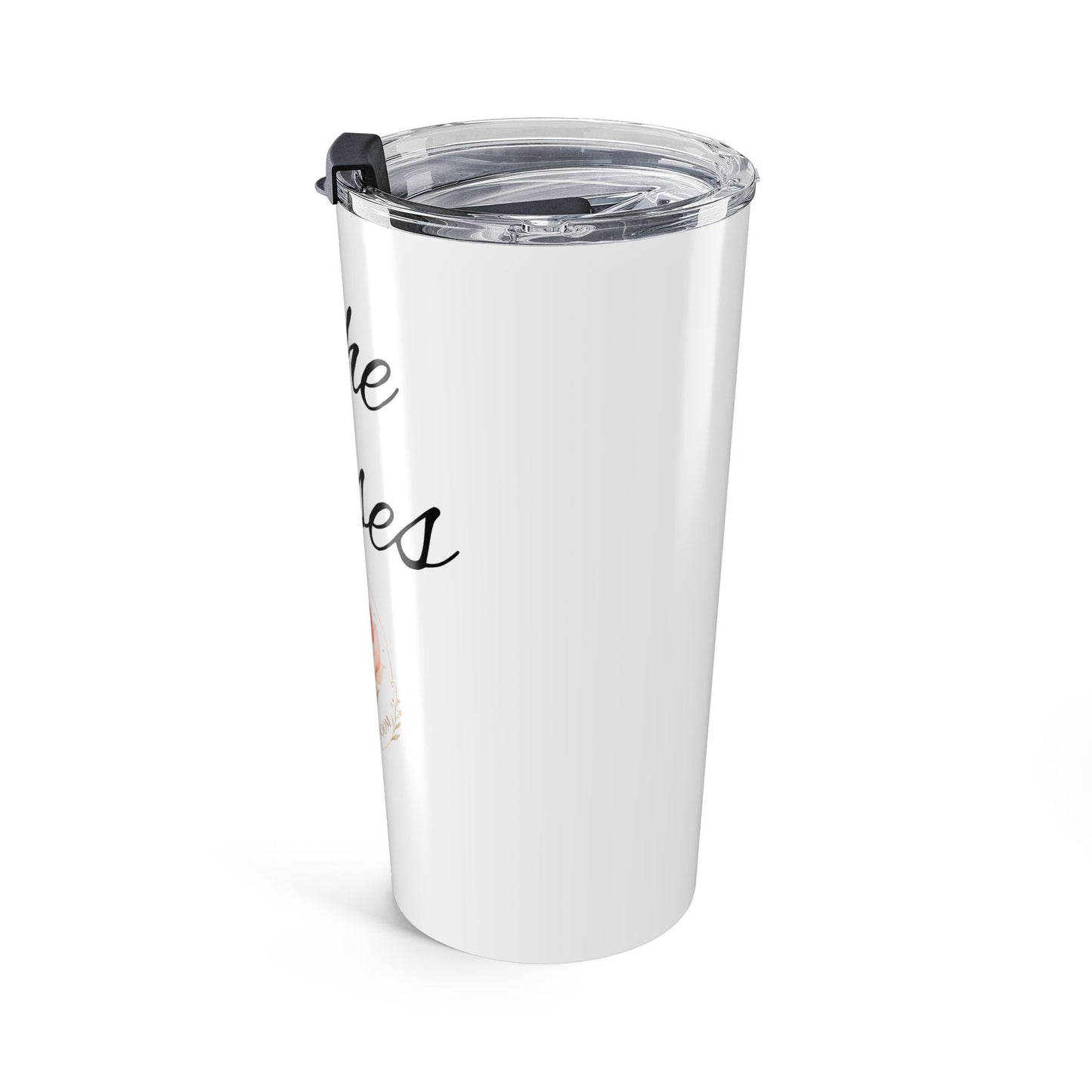 She Rises 20oz stainless steel tumbler/Inspirational travel mug for women.