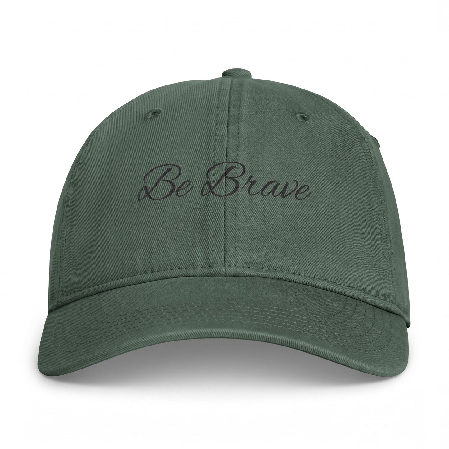 Be Brave Embroidered Coastal Washed Cap — Casual Beach Hat for Everyday Wear