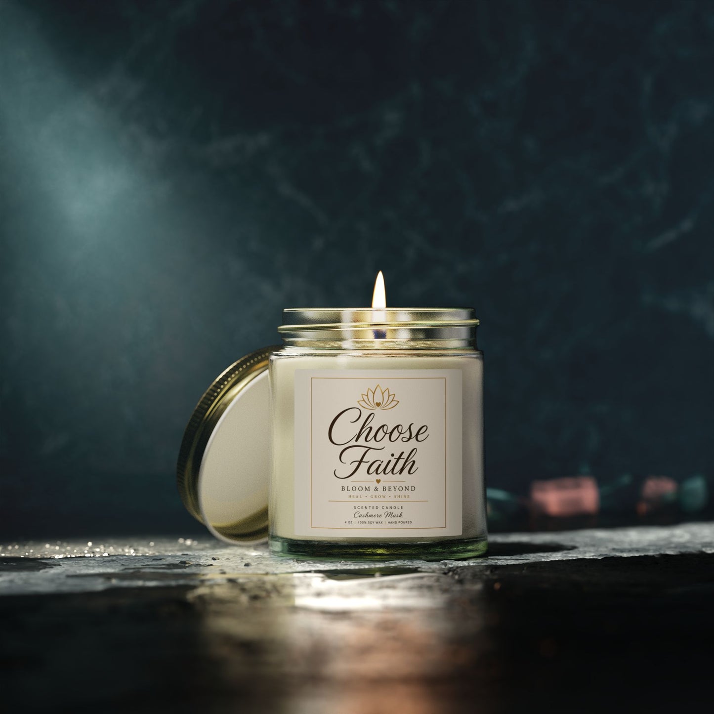 Choose Faith Coconut Apricot Scented Candle (4oz, 9oz)