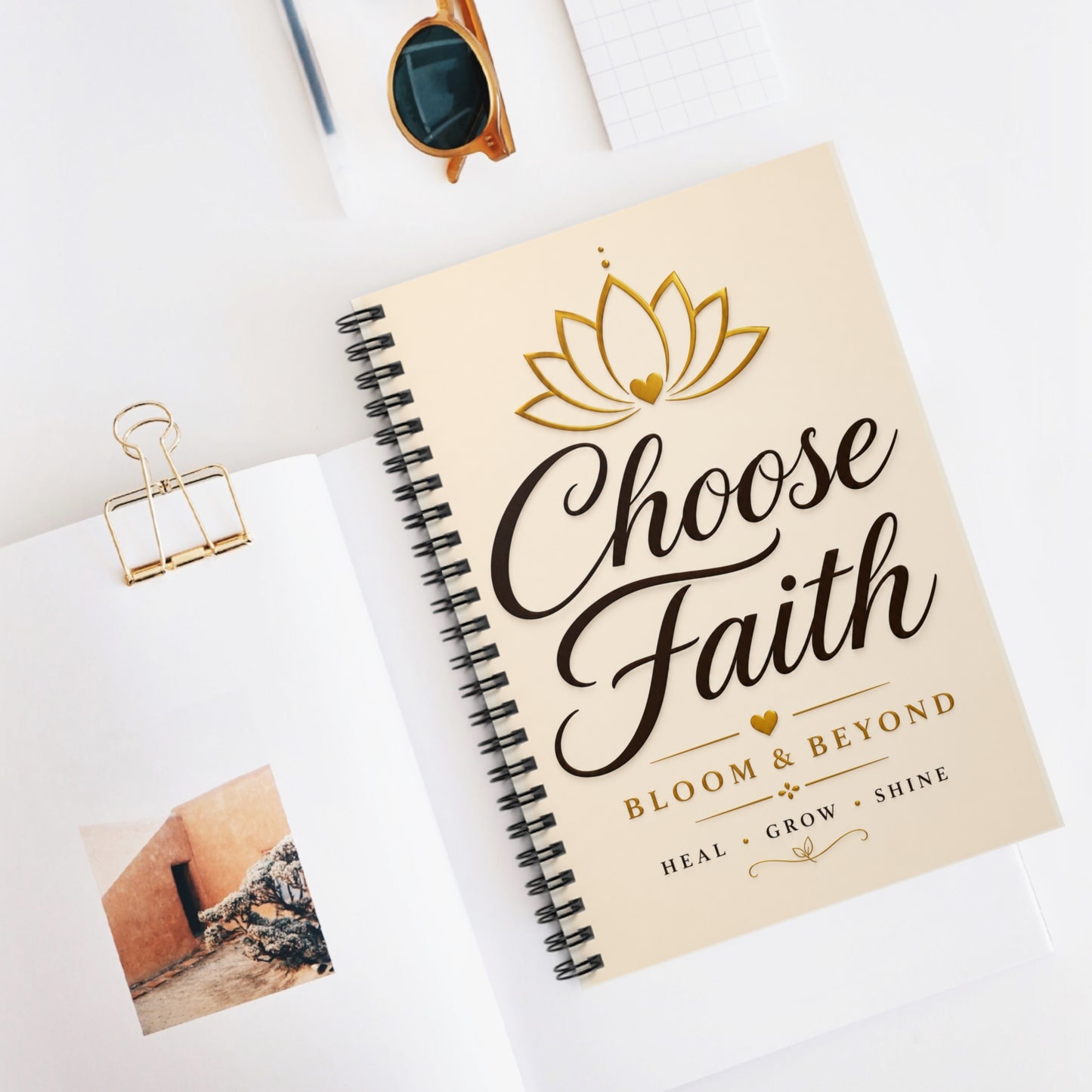 Choose Faith Spiral Notebook — Inspirational Journal for Gratitude, Bible Study & Daily Devotions
