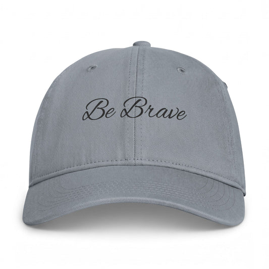 Be Brave Embroidered Coastal Washed Cap — Casual Beach Hat for Everyday Wear