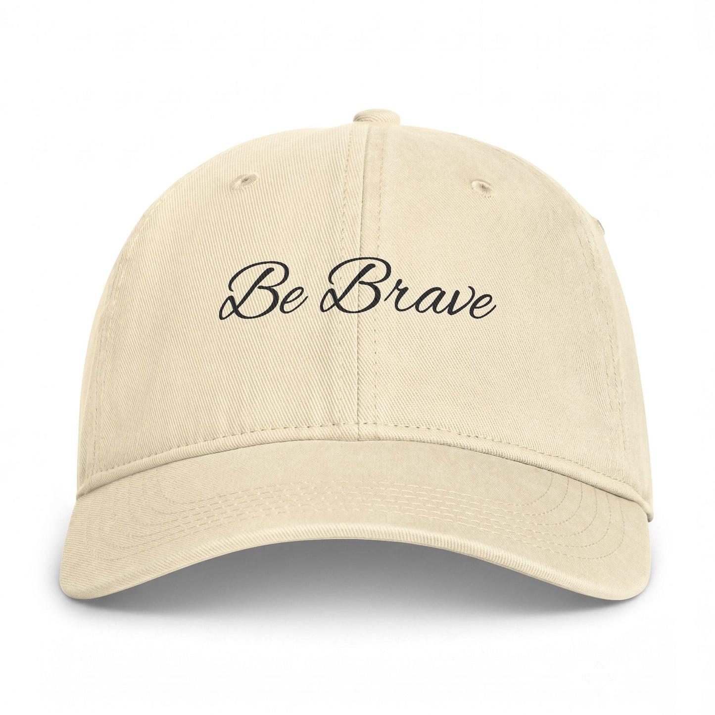 Be Brave Embroidered Coastal Washed Cap — Casual Beach Hat for Everyday Wear
