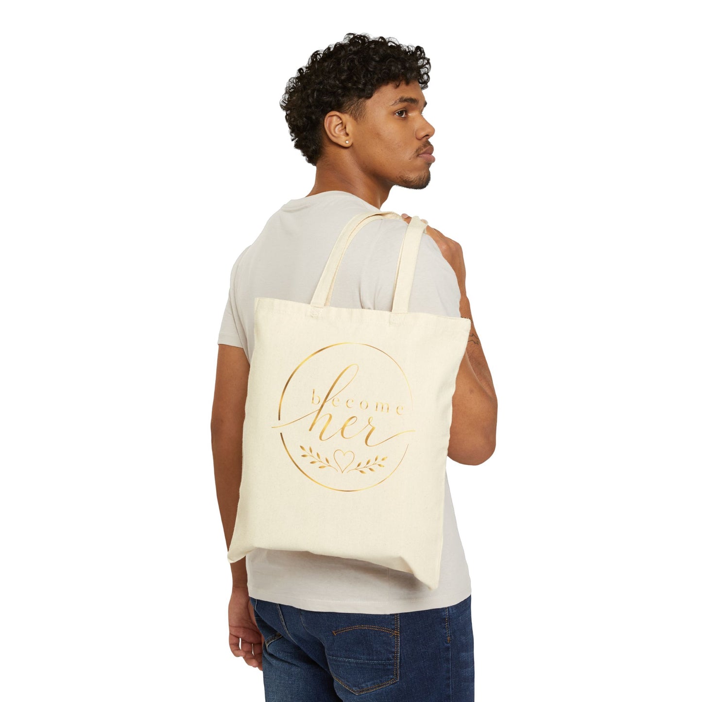 Carry a little encouragement wherever you go with the “Choose Cheer” canvas tote.
