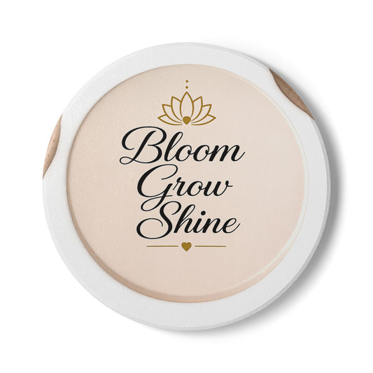 Ceramic Coaster – "Bloom Grow Shine" Inspirational Floral Coaster
