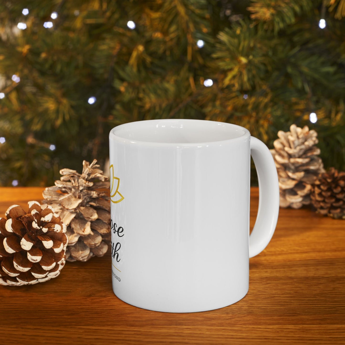 Choose Faith Ceramic Mug — Inspirational Lotus Coffee Cup (11oz & 15oz)